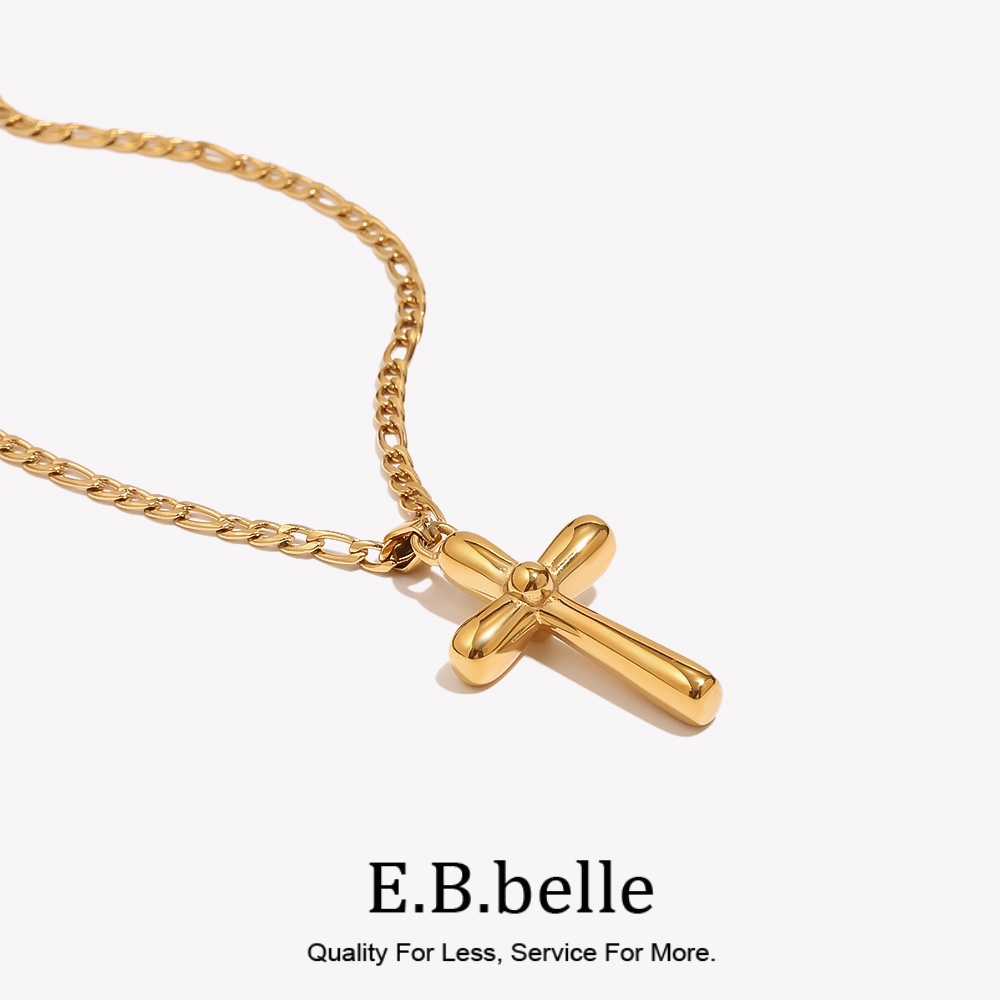 Birth Flower Necklace - E.B.belle Figaro ketting eenvoudige gladde kruisketting