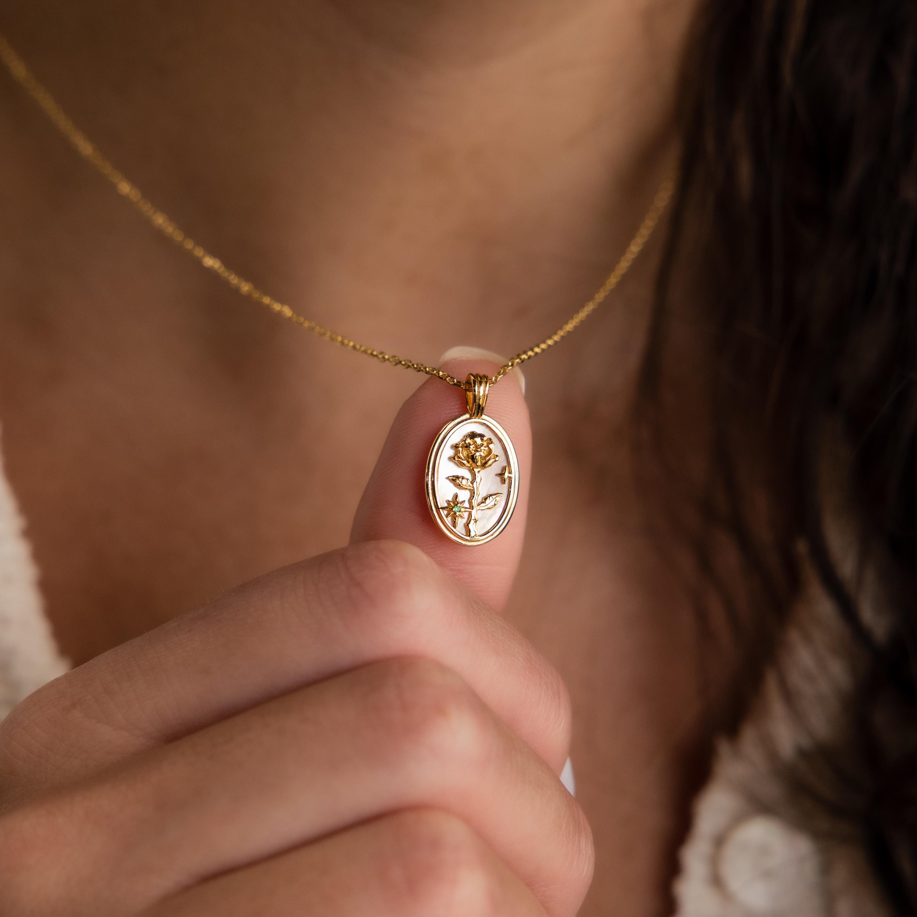 Dames roestvrijstalen bloem ha - Birth Flower Necklace recensie en prijs